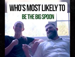 Jason Kelce Reveals He’s Little Spoon In Cuddle Sessions With Wife Kylie