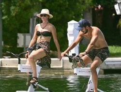 Gisele Bündchen, Joaquim Valente Go Water-Biking Past Tom Brady’s Miami Home