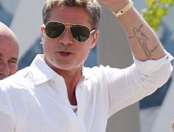Brad Pitt and Ines de Ramon Arrive in Style for Venice Film Festival
