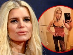 Jessica Simpson Flaunts Slim Physique in Racy, S&M-Inspired Top