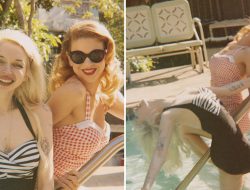 Viola Odette Harlow & Mila Molinari Go Demure Summer In Classic Swimsuits