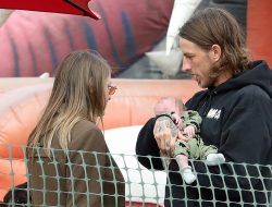Frances Bean Cobain and Riley Hawk Take Newborn Son to Pumpkin Patch
